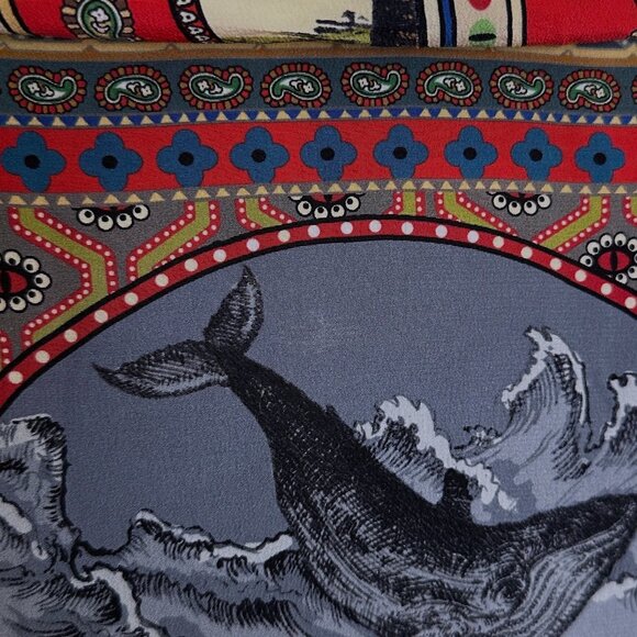 Gucci Animal Print Silk Top Blouse Tie Neck Tiger Bohemian Psychedelic 2017 38 - Picture 12 of 16